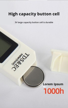 Тестер води TDS, високоточний, портативний, цифровий із багатофункціональним дисплеєм