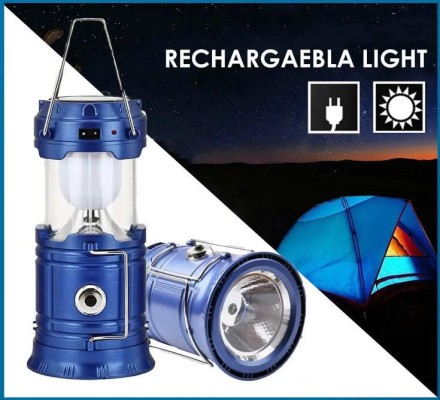 Ліхтар кемпінговий акумуляторний 6+1 LED 5800T SOLAR SPUTNIK, Blue Metlik 1800 мА·год + Power Bank