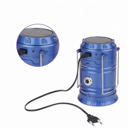 Ліхтар кемпінговий акумуляторний 6+1 LED 5800T SOLAR SPUTNIK, Blue Metlik 1800 мА·год + Power Bank