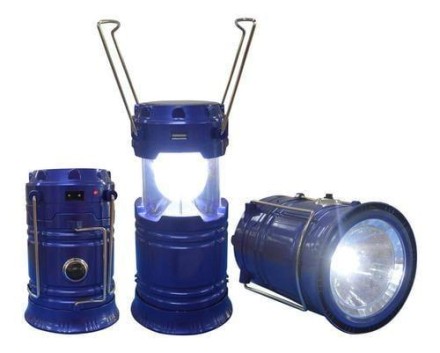 Ліхтар кемпінговий акумуляторний 6+1 LED 5800T SOLAR SPUTNIK, Blue Metlik 1800 мА·год + Power Bank