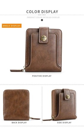 Вінтажний гаманець "Retro Style Wallet". PU Wallet. Zipper Buckle. Якість.