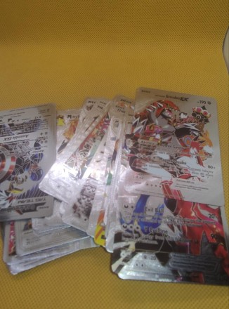 Набір срібних карток покемонів Pokemon (55 карток). Райдужні карти TCG. Алмазна фольга. Оригінал. З штрих-кодом