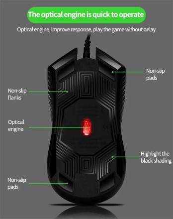 Маніпулятор ігровий миша USB, з підсвіткою Luminous Optical 3D Mouse з вибором швидкості