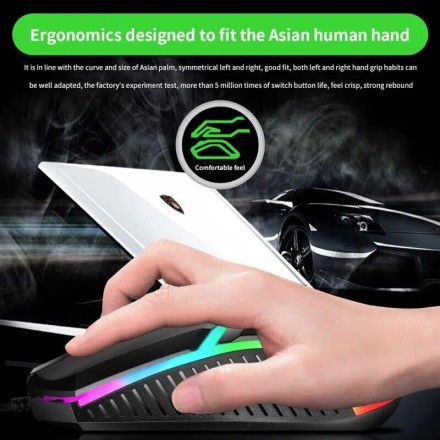 Маніпулятор ігровий миша USB, з підсвіткою Luminous Optical 3D Mouse з вибором швидкості