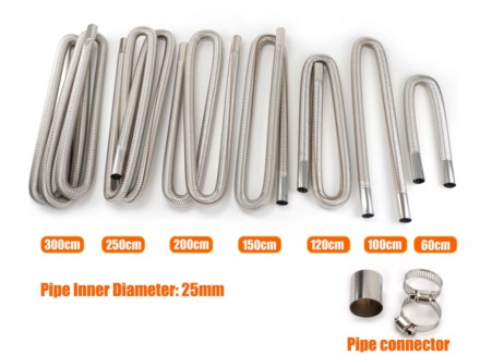 Вихлопна труба гофра D = 25 mm L = 2500 mm генератор, авто, мото, вебасто