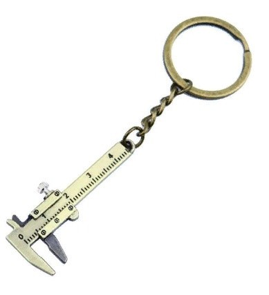 Брелок "Штангенциркуль" "Rhodium Tools" для моделювання з кільцем із неіржавкої сталі. Родієве покриття