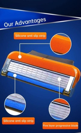 Змінні картриджі касети для гоління 5 лез,  8 штук Orange