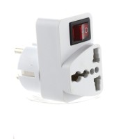 Мережевий адаптер перехідник універсальний міжнародний із кнопкою індикатором "Travel Helper" 10 А 220 В