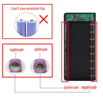 Бокс 8 х 18650. Box універсальна батарея з дисплеєм Power Bank Пауербанк. Безперебійник. LED-ліхтарик