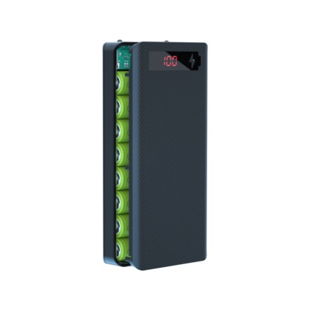 Бокс 8 х 18650. Box універсальна батарея з дисплеєм Power Bank Пауербанк. Безперебійник. LED-ліхтарик