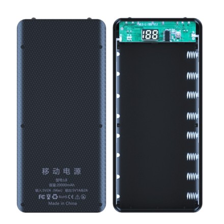 Бокс 8 х 18650. Box універсальна батарея з дисплеєм Power Bank Пауербанк. Безперебійник. LED-ліхтарик