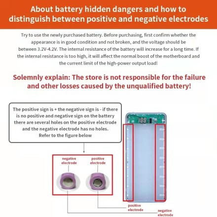 Бокс 8 х 18650. Box універсальна батарея з дисплеєм Power Bank Пауербанк. Безперебійник. LED-ліхтарик