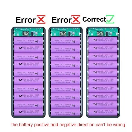 Бокс 8 х 18650. Box універсальна батарея з дисплеєм Power Bank Пауербанк. Безперебійник. LED-ліхтарик