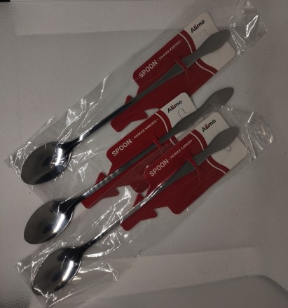 Комплект десертних ложок, кавових лате, коктейльних ложок, довга ручка, 20 см, нержавійка 18/8, 6 шт.