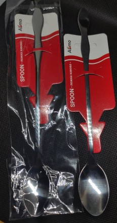 Комплект десертних ложок, кавових лате, коктейльних ложок, довга ручка, 20 см, нержавійка 18/8, 6 шт.