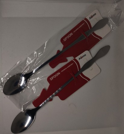 Комплект десертних ложок, кавових лате, коктейльних ложок, довга ручка, 20 см, нержавійка 18/8, 6 шт.