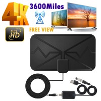 Телевізійна антена активна цифрова з підсилювачем 4К Ultra HD DVB DTV 2 T2 3600 Miles + + USB підсилювач в