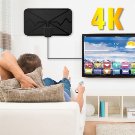 Телевізійна антена активна цифрова з підсилювачем 4К Ultra HD DVB DTV 2 T2 3600 Miles + + USB підсилювач в