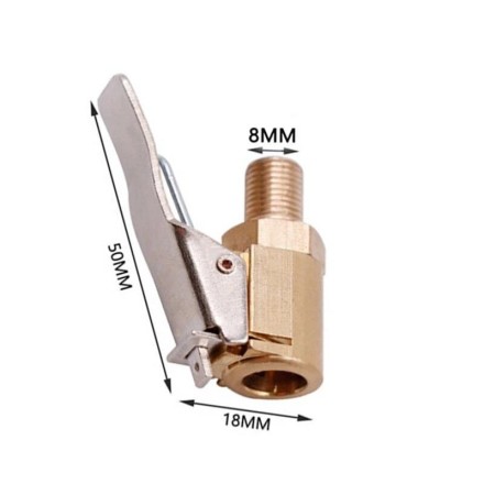 Затискний адаптер перехідник для насоса компресора. Латунь, 8 мм,