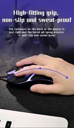 Маніпулятор ігрової миша USB, з підсвіткою A4Techer Optical 3D Mouse з вибором швидкості