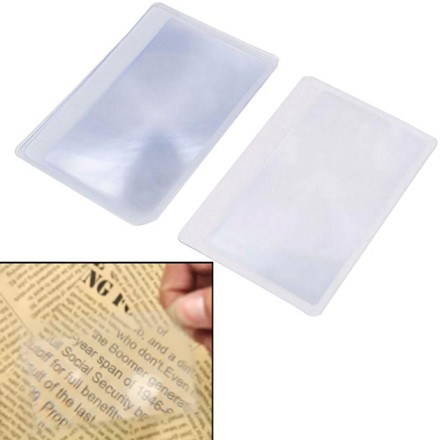 Кредитна карта-лупа 3X 85*55 мм. Лінза Френеля Ввічливе скло для читання кишенькове (KG-10740)
